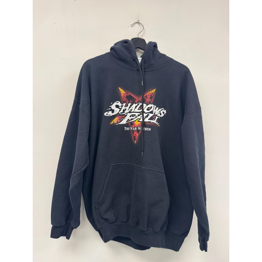 Vintage Shadows Fall Hoodie Mens Large Black The War Within‎ Metal Band 2000s